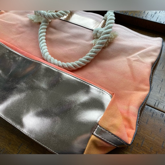 •NWT•Victoria’s Secret Ombré XL Tote Bag with Braided Rope Handles - Picture 6 of 13